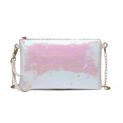 Lh1765 We- Miss Lulu Sequins Clutch Evening Bag White - Image 1