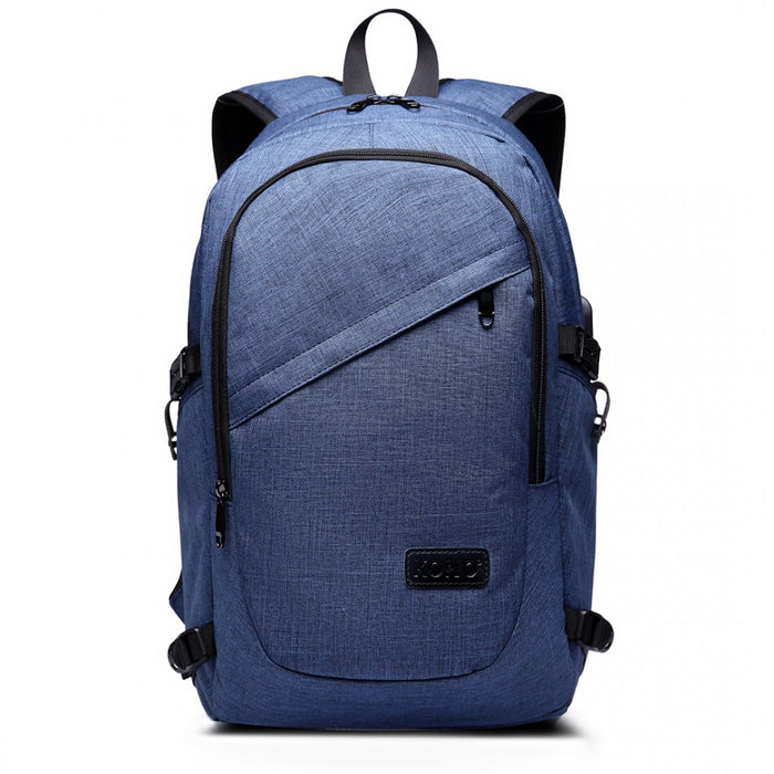 E6715 - Kono Business Laptop Backpack With Usb Charging Port - Navy Blue - Image 2