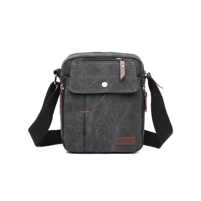 E1971 - Kono Multi Pocket Cross Body Shoulder Bag - Black - Image 2