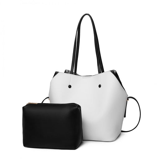 Lh1908 - Miss Lulu 2 Piece Multi-way Shoulder Tote Bag - Grey - Image 1