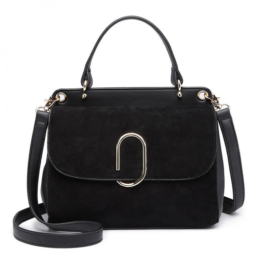 Lb6871-miss Lulu Stylish Ladies Leather Handbag Shoulder Bag Black - Image 1