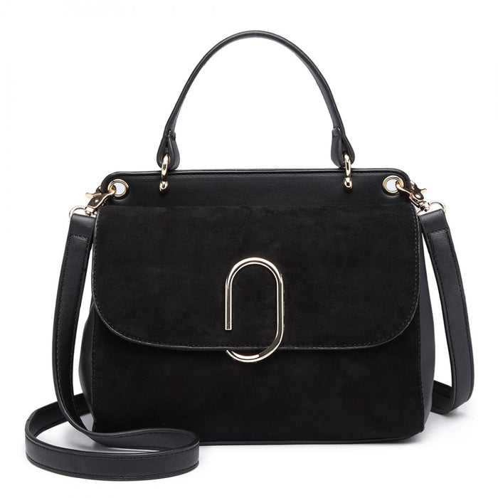 Lb6871-miss Lulu Stylish Ladies Leather Handbag Shoulder Bag Black - Image 1