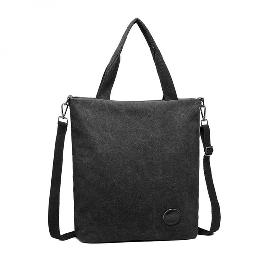 E1965 - Kono Large Canvas Unisex Messenger Bag - Black - Image 1