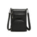Lb6927 - Miss Lulu Multi Pocket Leather Look Rfid-blocking Cross Body Bag - Black - Image 2