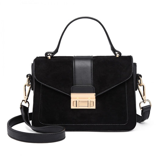 Lb6872 - Miss Lulu Matte Leather Midi Handbag - Black - Image 1
