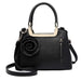 Lg1847 - Miss Lulu Pu Leather Rose Hanging Ornament Handbag - Black - Image 1