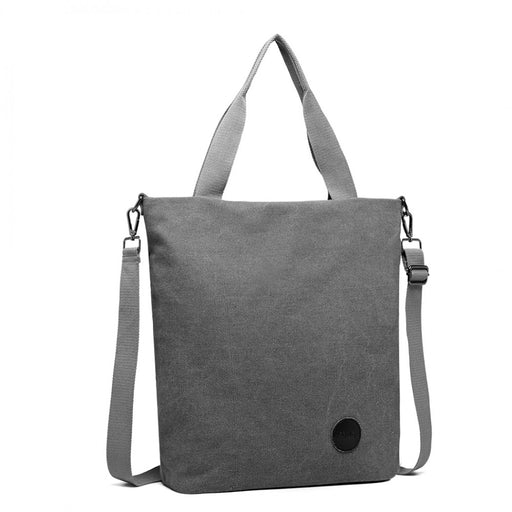 E1965 - Kono Large Canvas Unisex Messenger Bag - Grey - Image 1