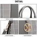 Lg2001 - Miss Lulu Gingham Plaid Panel Shoulder Bag - Grey - Image 6