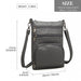Lb6927 - Miss Lulu Multi Pocket Leather Look Rfid-blocking Cross Body Bag - Grey - Image 4