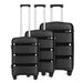 K2092 - Kono Bright Hard Shell Pp Suitcase 3 Pieces Set - Classic Collection - Black - Image 2