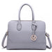 Lt1726 - Miss Lulu Textured Pu Leather Medium Size Classic Tote Bag Shoulder Bag Grey - Image 1
