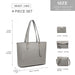 Lg6931 - Miss Lulu 4 Piece Handbag Set - Grey - Image 4
