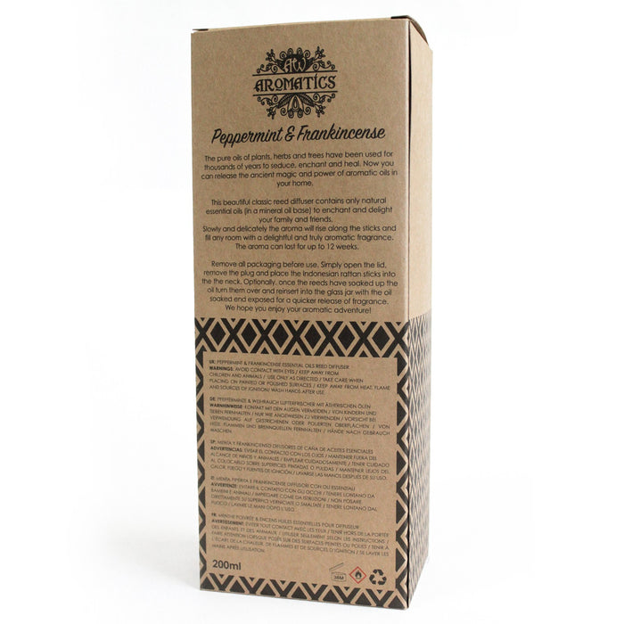 Diffuseur d'huiles essentielles de menthe poivrée et d'encens 200 ml