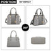Lg2001 - Miss Lulu Gingham Plaid Panel Shoulder Bag - Grey - Image 3