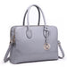 Lt1726 - Miss Lulu Textured Pu Leather Medium Size Classic Tote Bag Shoulder Bag Grey - Image 3