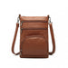 Lb6927 - Miss Lulu Multi Pocket Leather Look Rfid-blocking Cross Body Bag - Brown - Image 2