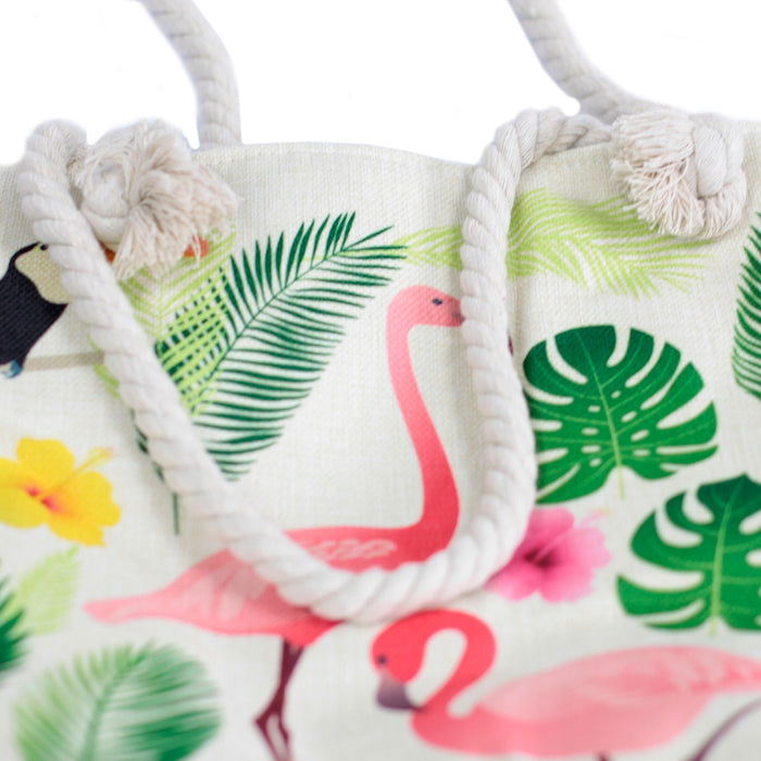 Rope Handle Bag - Flamingo & More