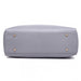 Lt1726 - Miss Lulu Textured Pu Leather Medium Size Classic Tote Bag Shoulder Bag Grey - Image 5