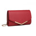 Lh2064 - Miss Lulu Vegan Envelope Clutch Bag - Red - Image 1