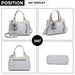 Lg1847 - Miss Lulu Pu Leather Rose Hanging Ornament Handbag - Grey - Image 8