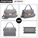 Lb6872 - Miss Lulu Matte Leather Midi Handbag - Grey - Image 3