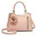 Lg1847 - Miss Lulu Pu Leather Rose Hanging Ornament Handbag - Pink - Image 1
