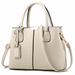 CT44936 BEIGE Chic PU Leather Handbag with Lychee Pattern-0