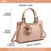 Lg1847 - Miss Lulu Pu Leather Rose Hanging Ornament Handbag - Pink - Image 5