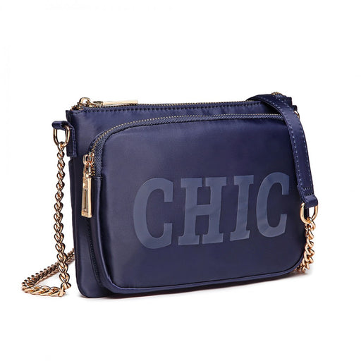 Lt6855 - Miss Lulu 'chic' Chain Shoulder Bag - Blue - Image 1