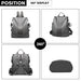 Lg1903 - Miss Lulu Two Way Backpack Shoulder Bag With Pom Pom Pendant - Grey - Image 4