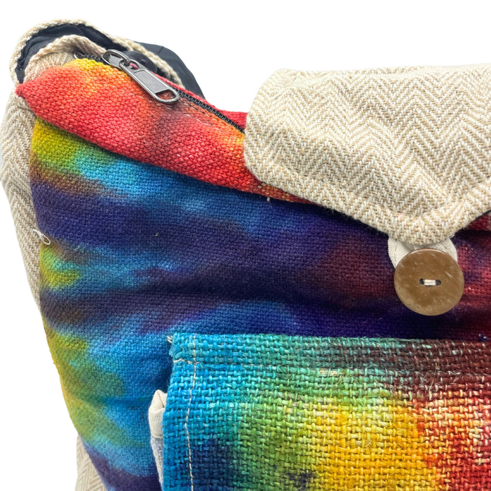 Tiedye Hemp Study Bag with Front Pocket