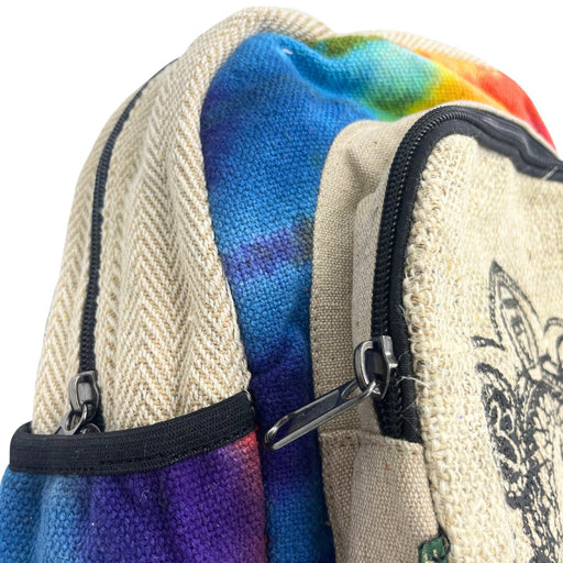 Tiedye Hemp Medium Backpack - 7 Chakra - Love Thy Bargains