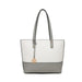 Lg2023 - Miss Lulu 3 Piece Leather Look Tote Bag Set - Grey And White - Image 2