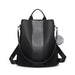 Lg1903 - Miss Lulu Two Way Backpack Shoulder Bag With Pom Pom Pendant - Black - Image 1