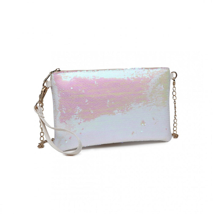 Lh1765 We- Miss Lulu Sequins Clutch Evening Bag White - Image 2
