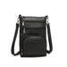 Lb6927 - Miss Lulu Multi Pocket Leather Look Rfid-blocking Cross Body Bag - Black - Image 1