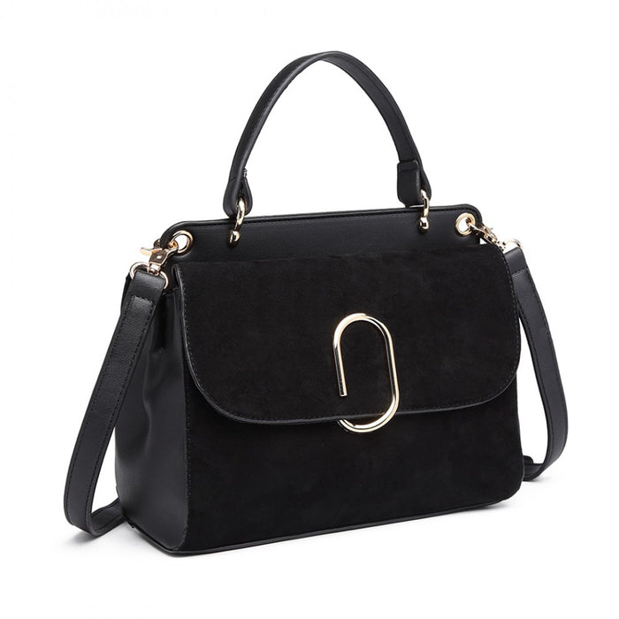 Lb6871-miss Lulu Stylish Ladies Leather Handbag Shoulder Bag Black - Image 2
