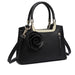 Lg1847 - Miss Lulu Pu Leather Rose Hanging Ornament Handbag - Black - Image 2