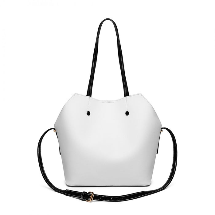 Lh1908 - Miss Lulu 2 Piece Multi-way Shoulder Tote Bag - Grey - Image 2