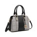 Lg2001 - Miss Lulu Gingham Plaid Panel Shoulder Bag - Black - Image 1