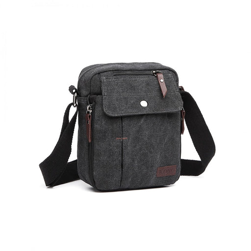 E1971 - Kono Multi Pocket Cross Body Shoulder Bag - Black - Image 1