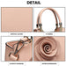 Lg1847 - Miss Lulu Pu Leather Rose Hanging Ornament Handbag - Pink - Image 4