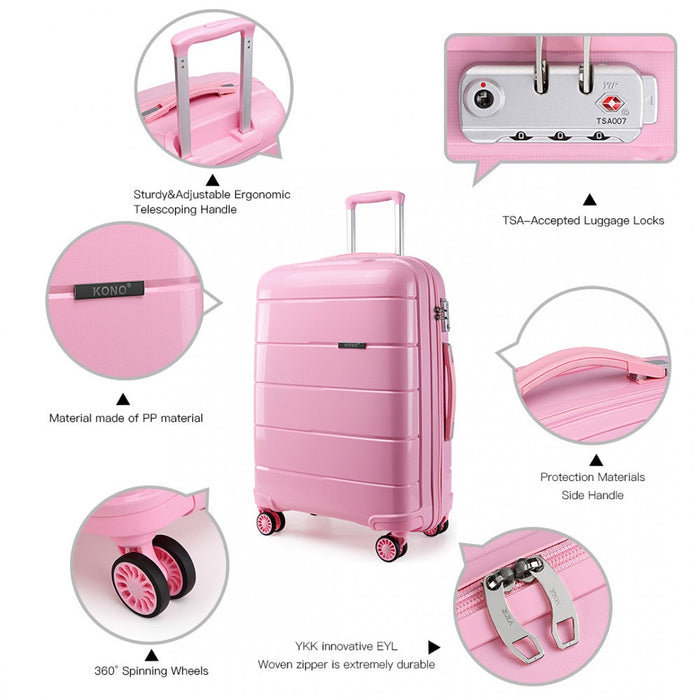 20 Inch Cabin Size Hard Shell Pp Suitcase - Pink
