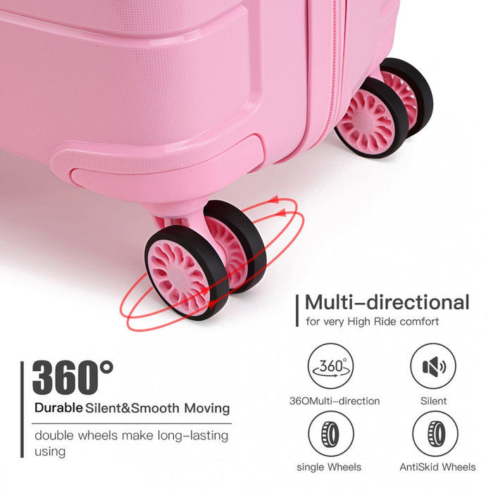20 Inch Cabin Size Hard Shell Pp Suitcase - Pink