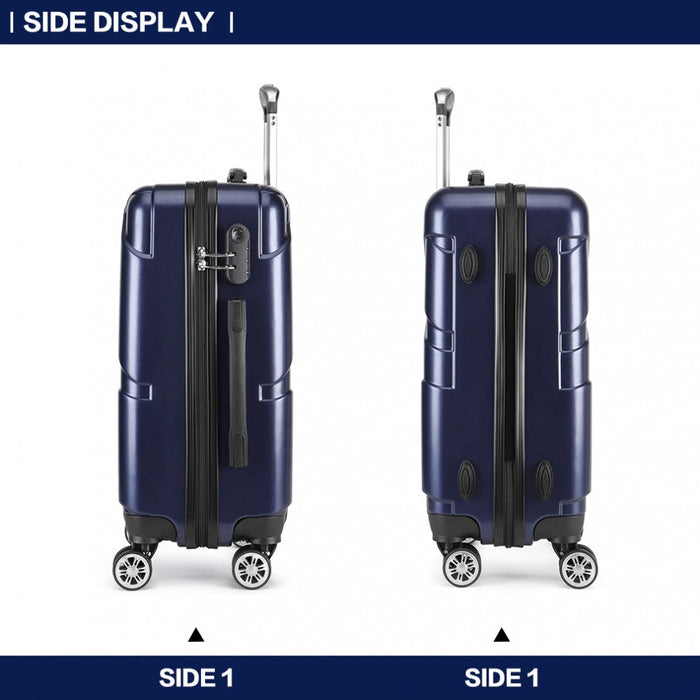 20 Inch Bandage Effect Hard Shell Suitcase - Navy