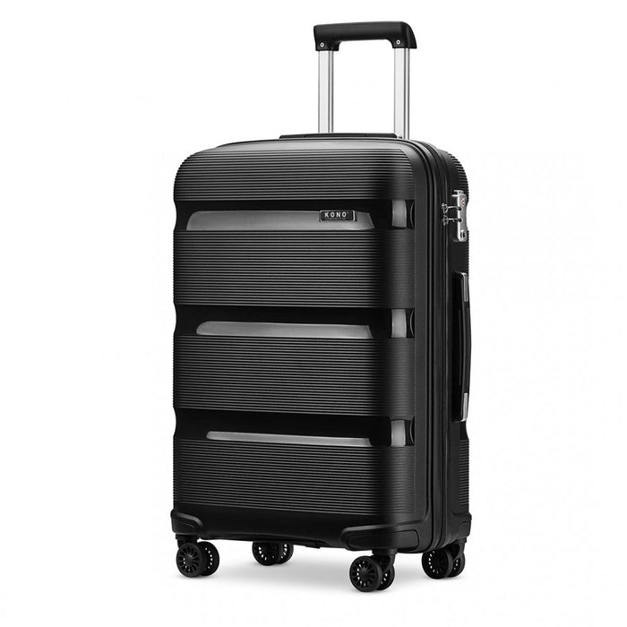 20 Inch Bright Hard Shell Pp Suitcase - Classic Collection - Black