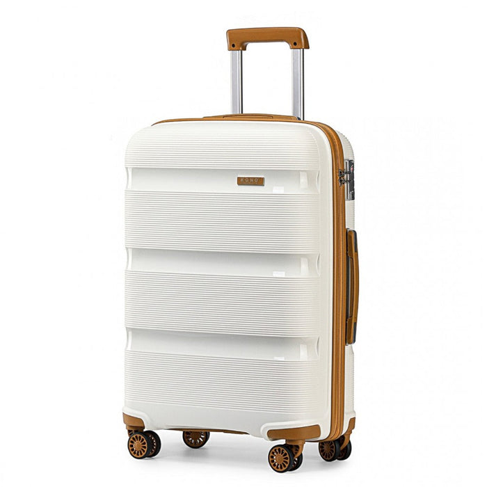20 Inch Bright Hard Shell Pp Suitcase - Classic Collection - Cream