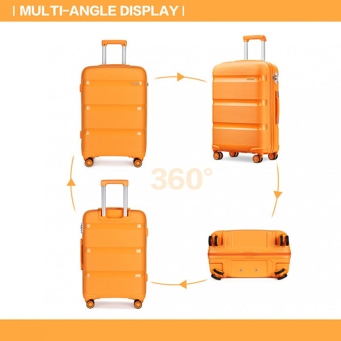 20 Inch Bright Hard Shell Pp Suitcase - Classic Collection - Orange