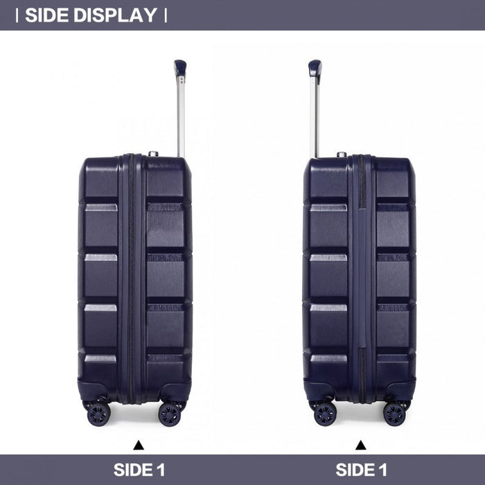 20 Inch Lightweight Hard Shell Abs Luggage Cabin Suitcase With Tsa Lock - Navy