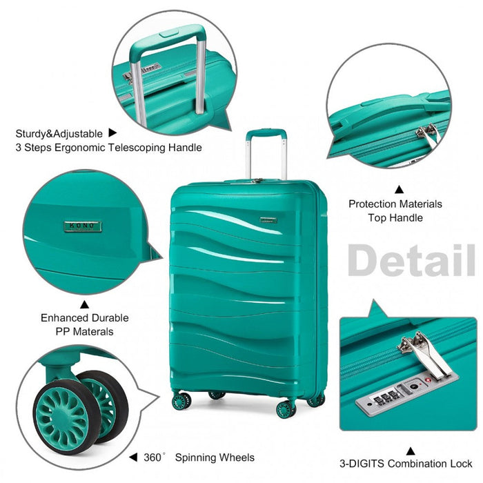 20 Inch Lightweight Polypropylene Hard Shell Suitcase With Tsa Lock - Blue